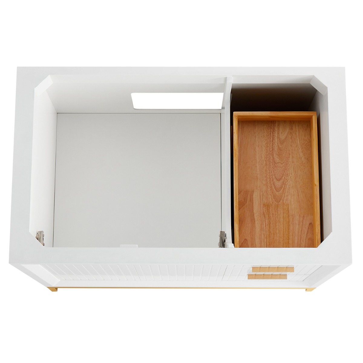 Bungalow White and Gold 36" Single Vanity with Carrara Marble Top