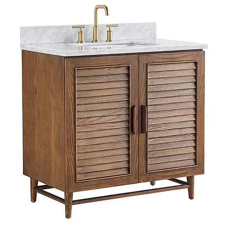 Lowell Dark Walnut 36" Single Vanity with Carrara Marble Top