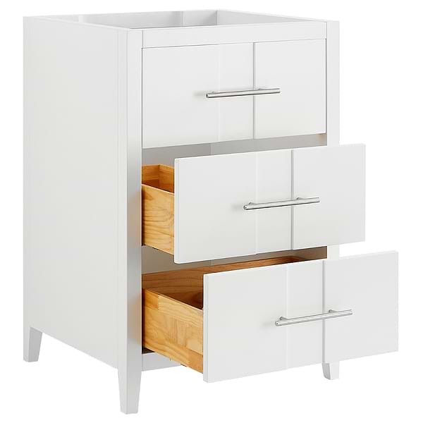 Iconic White and Silver 24" Single Vanity without Top
