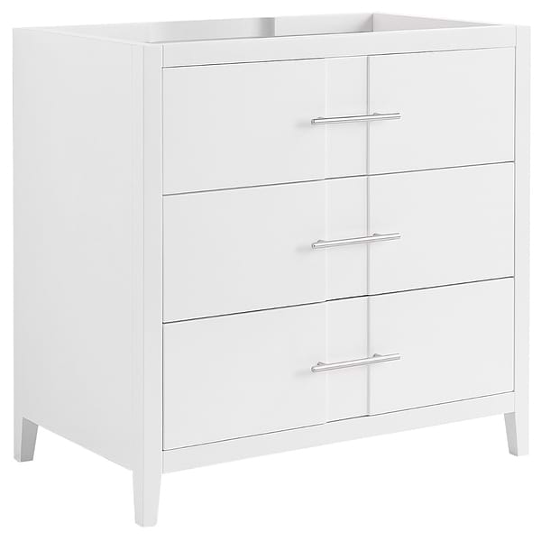 Iconic White and Silver 36" Single Vanity without Top