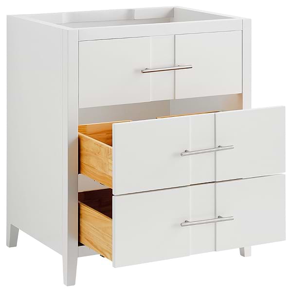 Iconic White and Silver 30" Single Vanity without Top