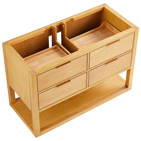 Dayton Woodgrain 48" Single Vanity with Pure White Quartz Top