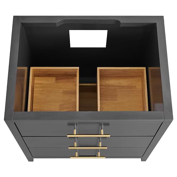Iconic Charcoal and Gold 30" Single Vanity with Carrara Marble Top