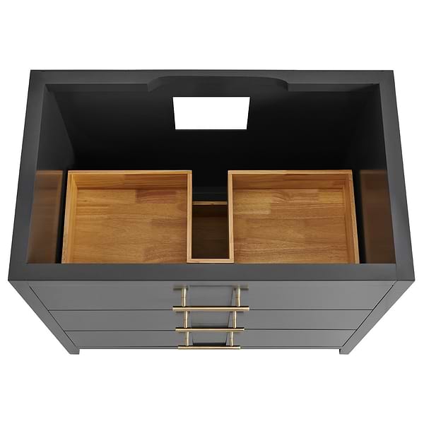 Iconic Charcoal and Gold 36" Single Vanity with Carrara Marble Top
