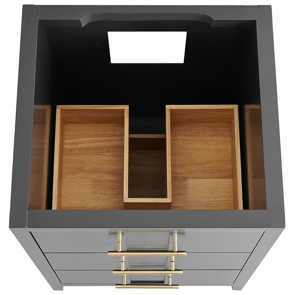 Iconic Charcoal and Gold 24" Single Vanity with Pure White Quartz Top