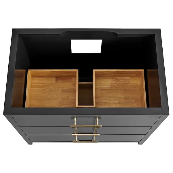 Iconic Charcoal and Gold 36" Single Vanity without Top