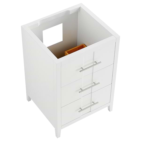 Iconic White and Silver 24" Single Vanity without Top