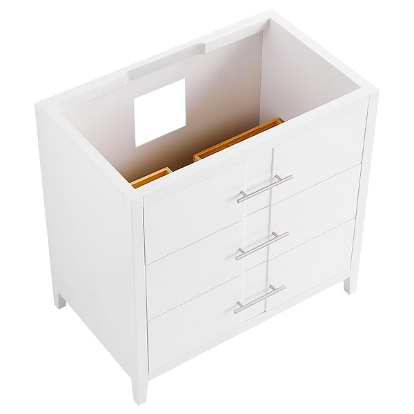 Iconic White and Silver 36" Single Vanity without Top