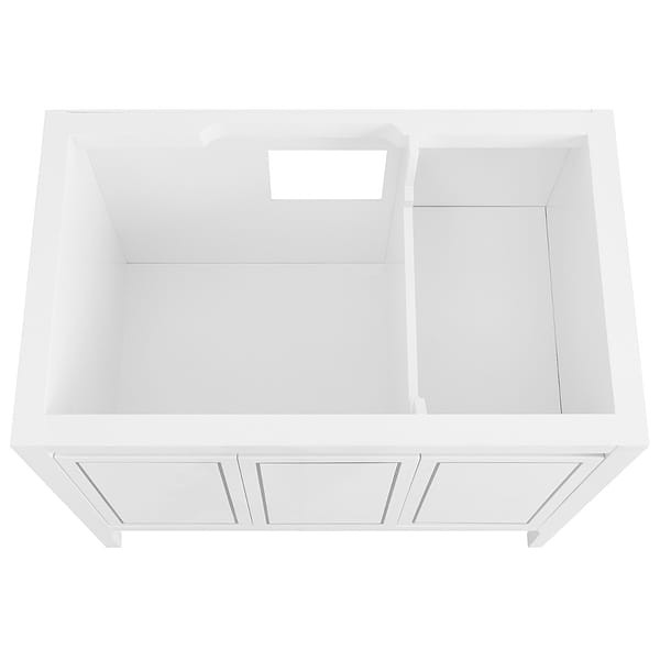 Province White and Silver 36" Single Vanity with Carrara Marble Top