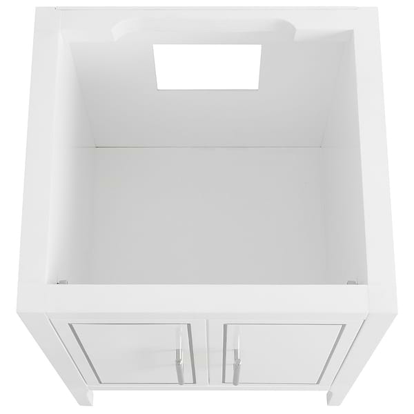 Province White and Silver 24" Single Vanity with Pure White Quartz Top