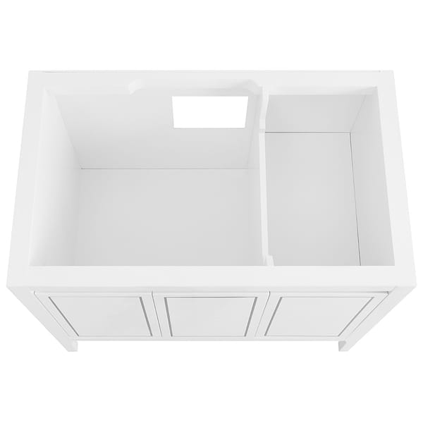 Province White and Silver 36" Single Vanity with Pure White Quartz Top