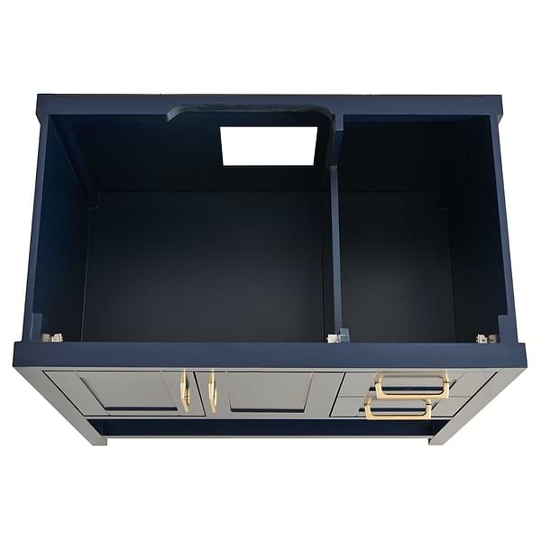 Sheraton 36" Navy Vanity with Pure White Quartz Top and Ceramic Basin