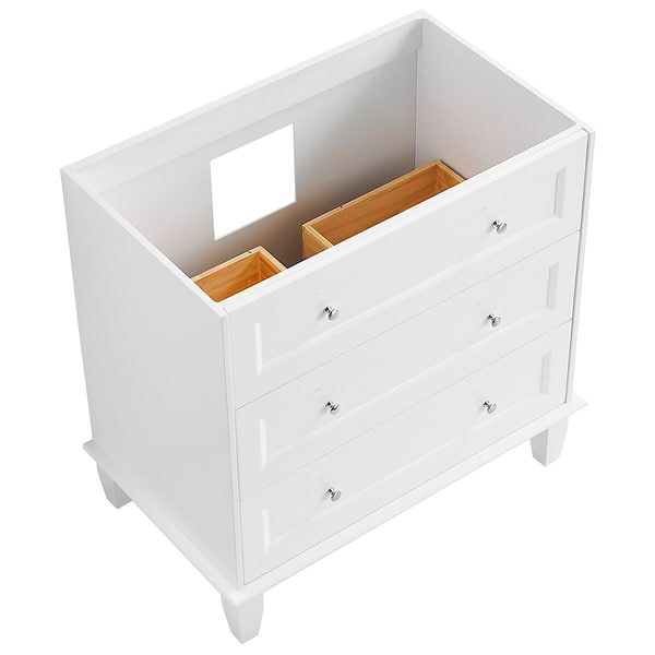 Nora White 36" Single Vanity with Carrara Marble Top