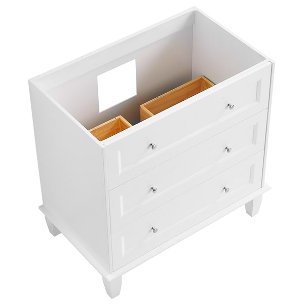 Nora White 36" Single Vanity with Pure White Quartz Top