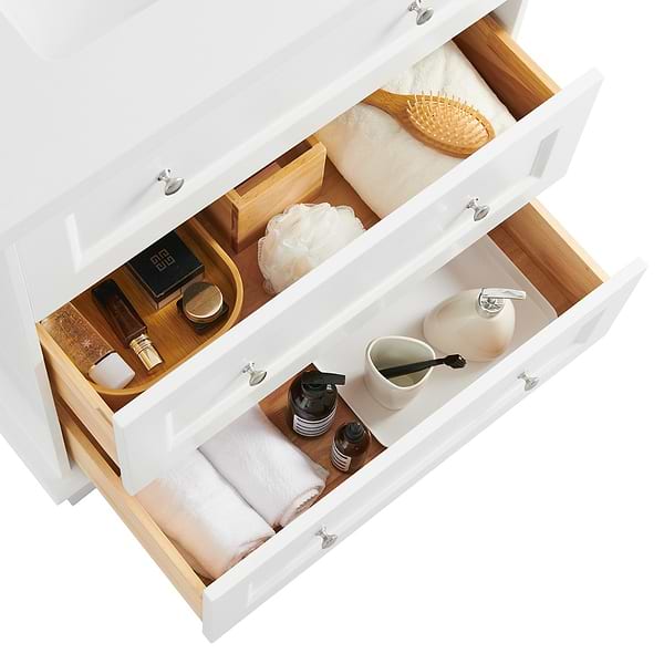 Nora White 30" Single Vanity with Pure White Quartz Top
