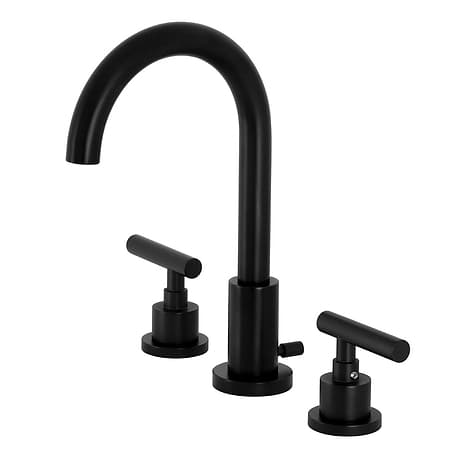 Astoria Matte Black 10" Widespread Bathroom Faucet With Pop Up Standard Drain