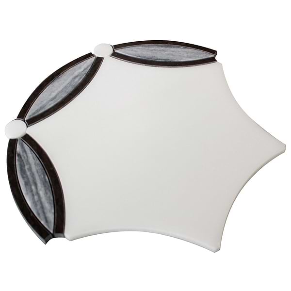 Celine Bianco White Polished Marble Mosaic Tile