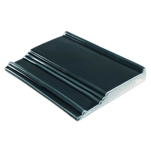 Nabi Midnight Blue Green 6x8 Crackled Glossy Glass Base Molding