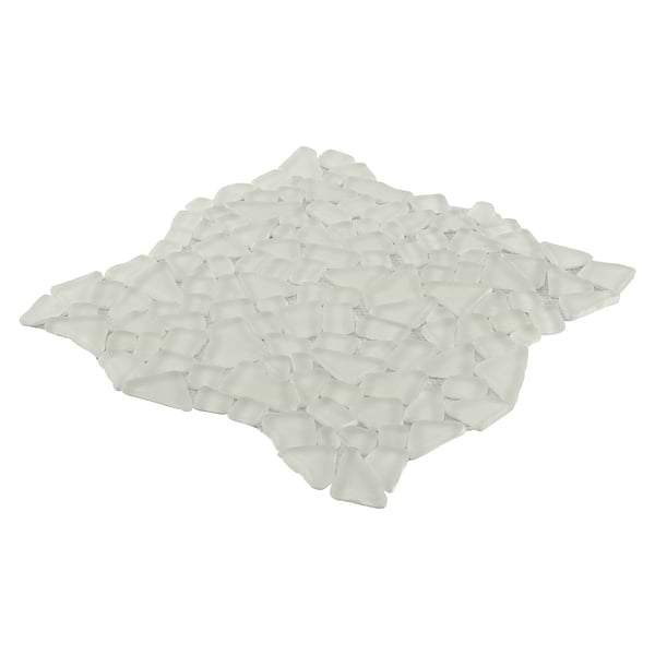 Fiji Arctic White Frosted Matte Glass Mosaic Tile