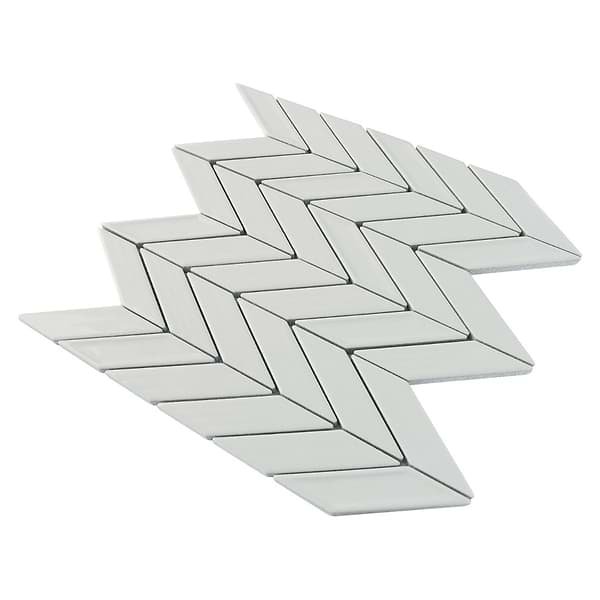 Brookline Chevron Mushroom Gray 1x5 Glossy Ceramic Mosaic Tile
