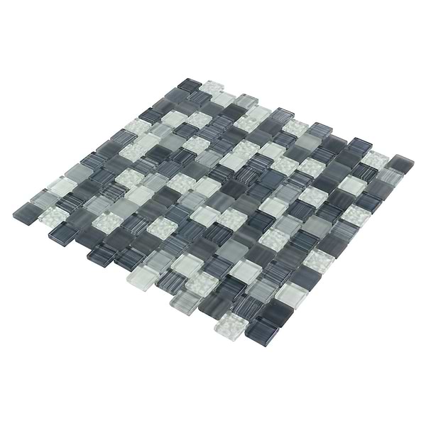 Watercolors Twilight Gray 1x1 Glass Mosaic