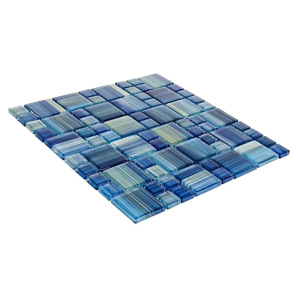 Watercolors Arboretum Blue Glass Mosaic