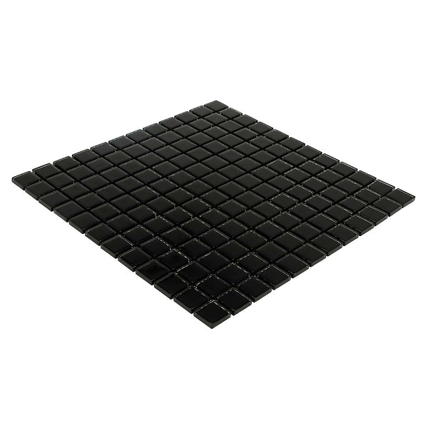 Watercolors Black 1x1 Glass Mosaic