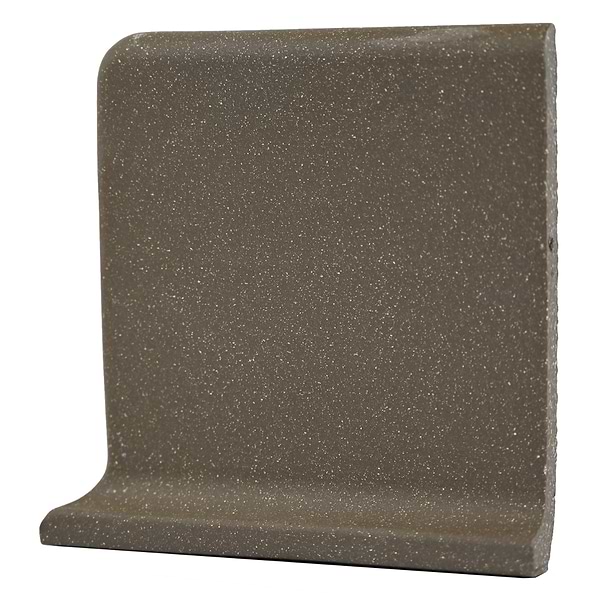 Elemental Pewter Brown 6x6 Ceramic Quarry Tile Cove Base Right Outside Corner  (14 per box)