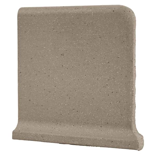 Elemental Gray 6x6 Ceramic Quarry Tile Cove Base Left Outside Corner (14 per box)