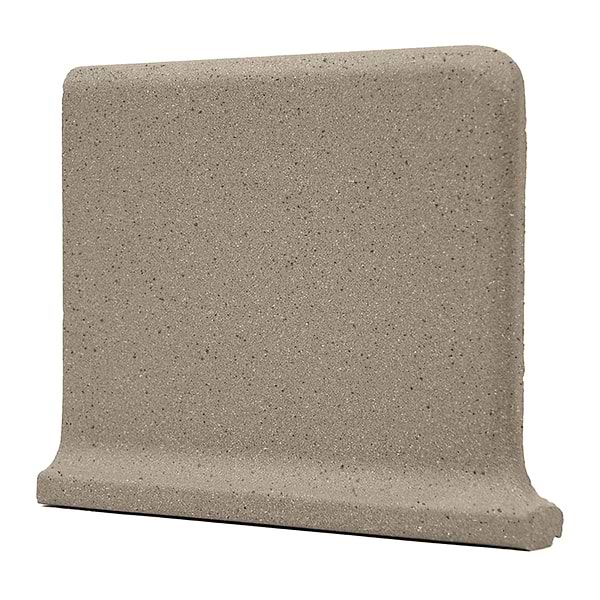 Elemental Gray 6x8 Ceramic Quarry Tile Cove Base Left Outside Corner (14 per box)