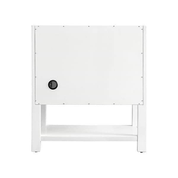 James Martin Vanities Breckenridge Bright White 30" Single Vanity with Carrara Marble Top