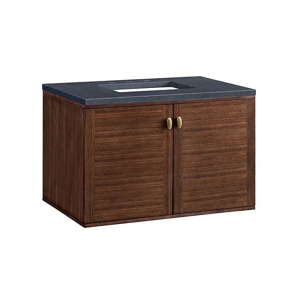 James Martin Vanities Amberly Mid-Century Walnut 36" Single Vanity with Charcoal Soapstone Quartz Top