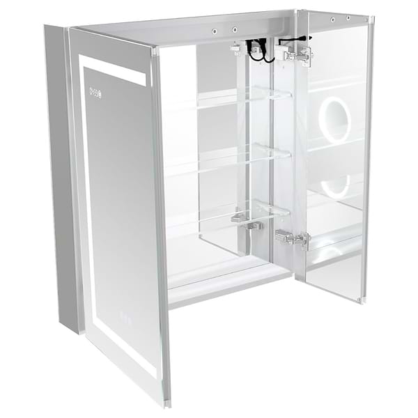 Rory Grooved 36x32" Rectangle Recessed or Wall Mounted LED Medicine Cabinet with Mirror