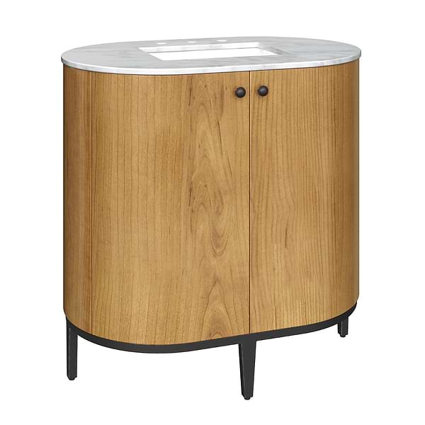 James Martin Vanities Bellamy Rustic Oak 36" Single Vanity with Carrara Marble Top