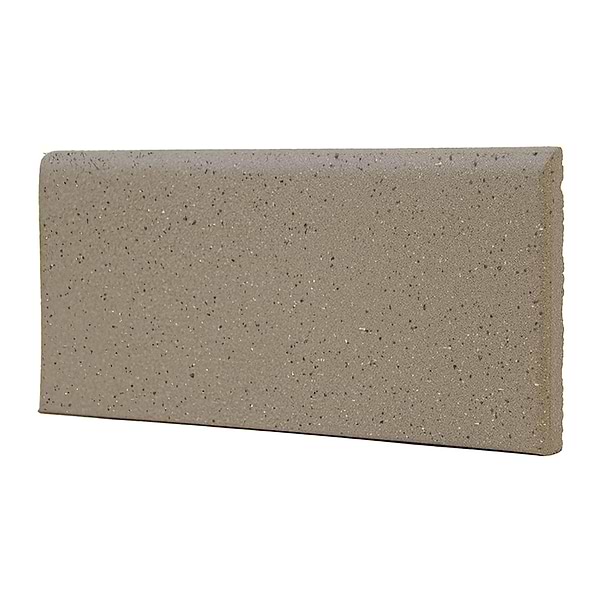 Elemental Gray 4x8 Ceramic Quarry Tile Bullnose (12 per box)