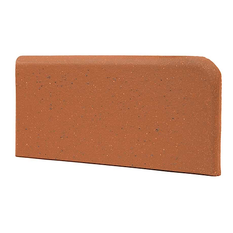 Elemental Red 4x8 Ceramic Quarry Tile Left Bullnose Corner (12 per box)