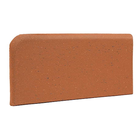 Elemental Red 4x8 Ceramic Quarry Tile Right Bullnose Corner (12 per box)