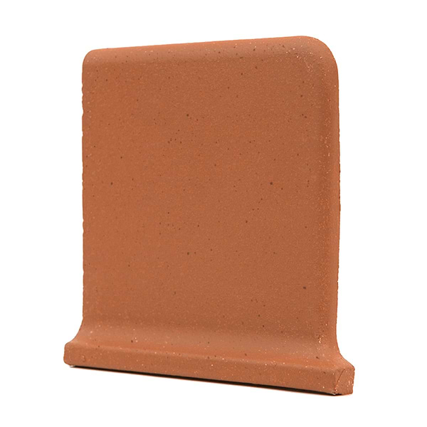 Elemental Red 6x6 Ceramic Quarry Tile Cove Base Left Outside Corner (14 per box)