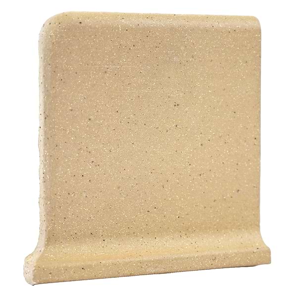 Elemental Beige 6x6 Ceramic Quarry Tile Cove Base Right Outside Corner (14 per box)