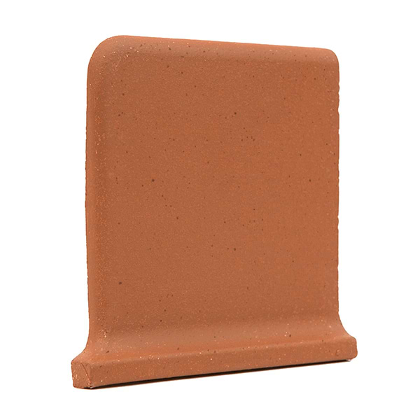 Elemental Red 6x6 Ceramic Quarry Tile Cove Base Right Outside Corner (14 per box)