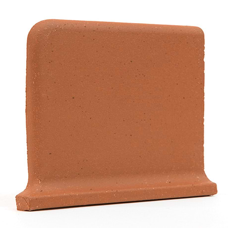 Elemental Red 6x8 Ceramic Quarry Tile Cove Base Right Outside Corner (14 per box)