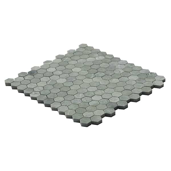 Tia Verde Green 1" Hexagon Honed Marble Mosaic Tile