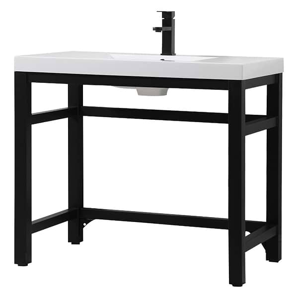 Mateo Black 36" Single Vanity with White Acrylic Top