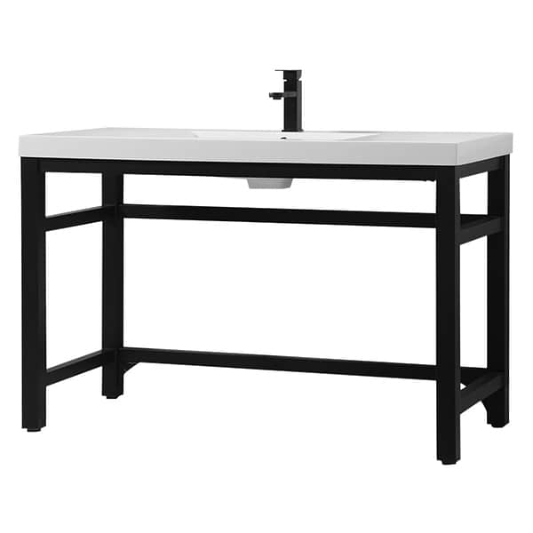Mateo Black 48" Single Vanity with White Acrylic Top