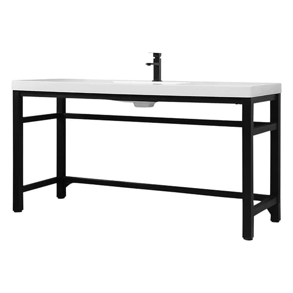 Mateo Black 60" Single Vanity with White Acrylic Top