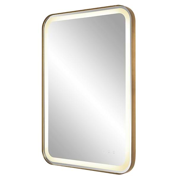 Liba Brushed Brass 22x32" Rectangle LED Mirror