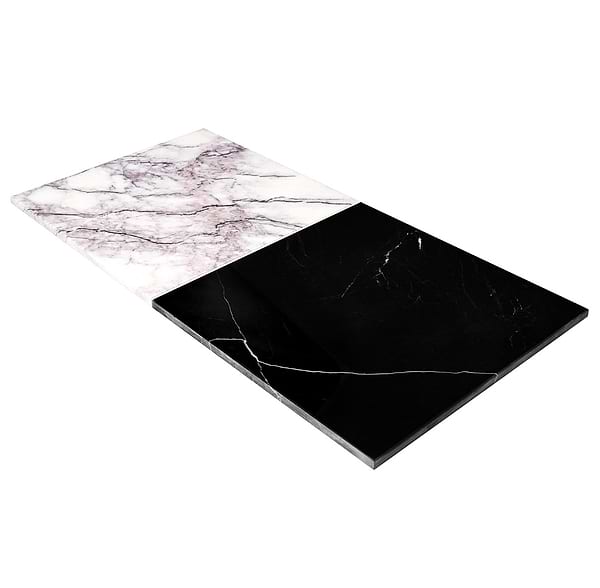 Alterno Black Silk and Lilac 12x12 Polished Marble Checkerboard Tile