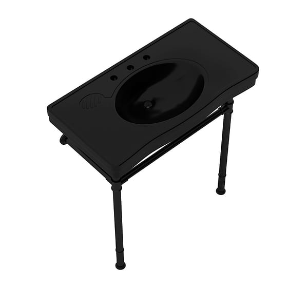 Charles Matte Black 36" Single Console with Black Ceramic Top