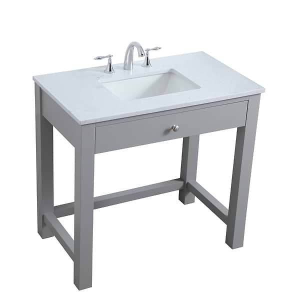 Murray Gray 36" Single Vanity with White Cultured Marble Top