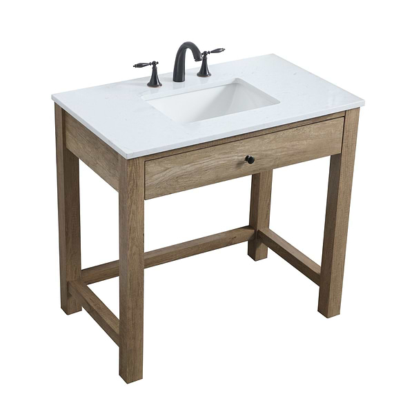 Murray Blonde Oak 36" Single Vanity with White Cultured Marble Top